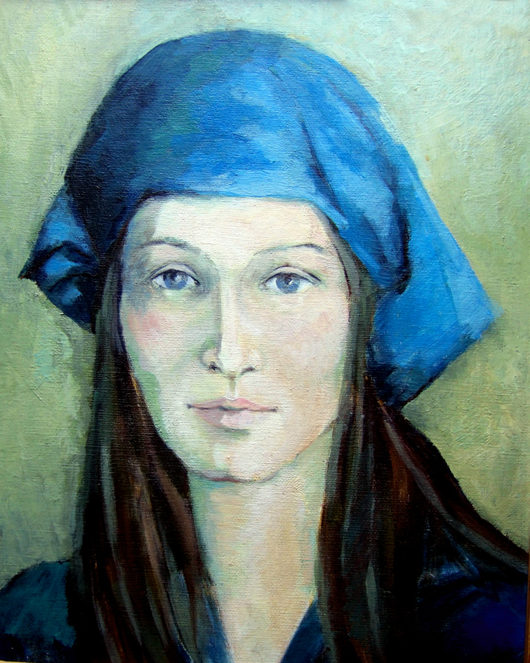 Woman in Blue Scalf